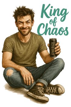 Preview: Keramikbecher "King of Chaos"  braune Haare